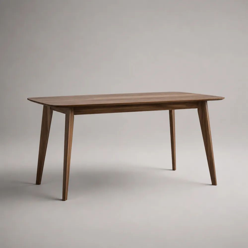 Rechteckiger Esstisch aus Massivholz, Walnussbraun, 160 × 80 × 75 cm