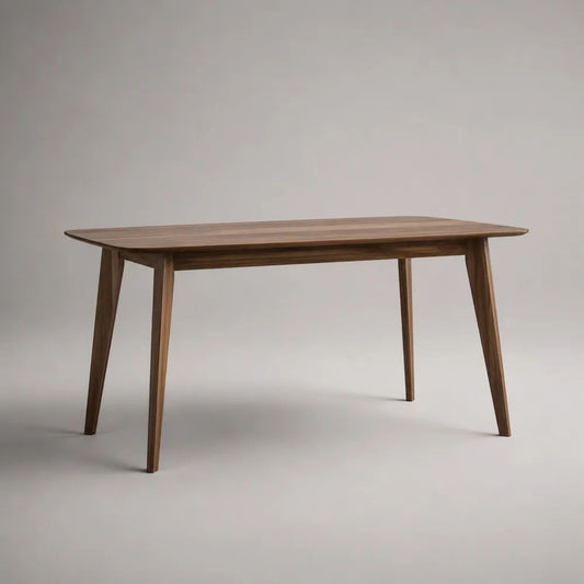 Rechteckiger Esstisch aus Massivholz, Walnussbraun, 160 × 80 × 75 cm
